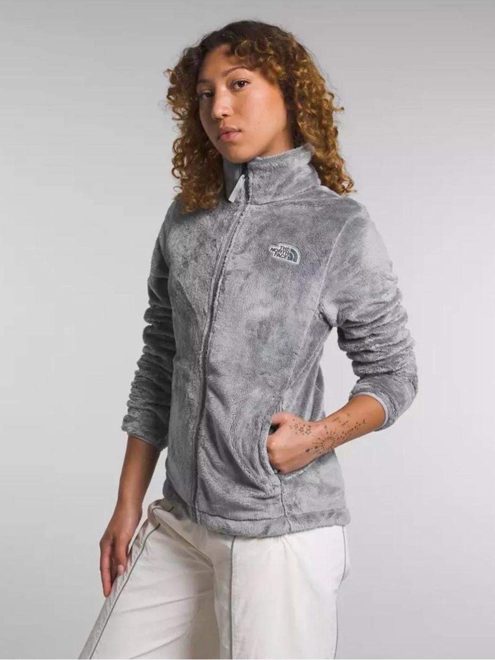 The North Face Osito 2 Fleece Women's Light Gray Full-Zip Jacket L